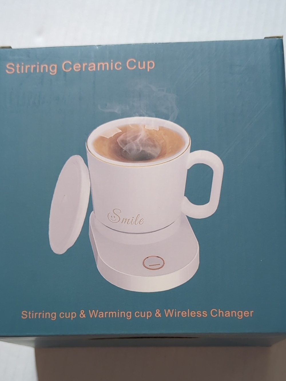 3in1 Smart Self Stirring Ceramic Mug Coffee Warmer & Wireless Phone Charger Set